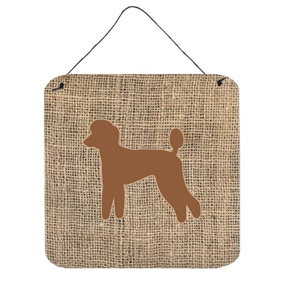 Poodle Burlap and Brown BB1114 Wall or Door Hanging Prints