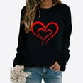 thumbnail image 1 of Jsaierl Hauts de la Saint-Valentin pour Femmes T-Shirts Mignons à Imprimé Cœur d'Amour Décontractés à Manches Longues T-Shirts Tendance à Col Rond Blouses 2025, 1 of 3