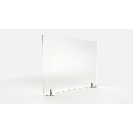 UPC: 0014935039639 | Ghent Desktop Free Standing Plastic Protection Screen 23.75 x 5 x 29 Frost -GHEDPSF2429F