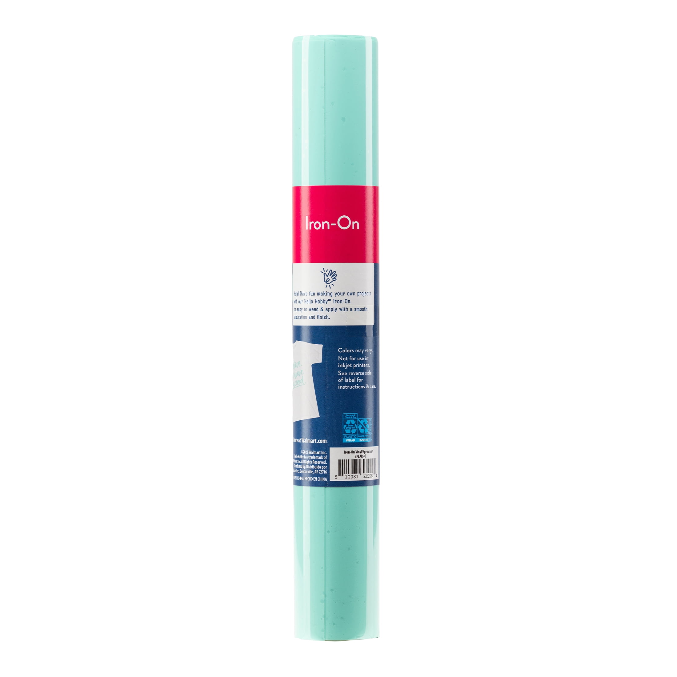 (3 pack) Hello Hobby 12" x 2' Spearmint Iron-On Craft Vinyl Roll