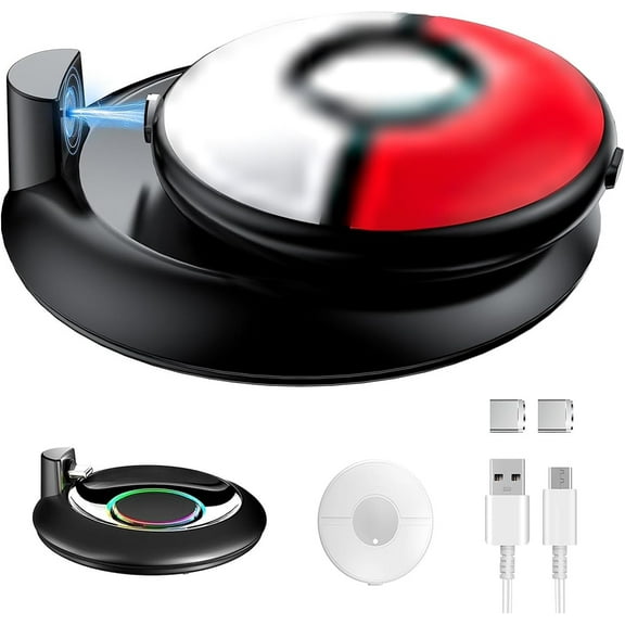 Charging Dock with RGB Light for Pokémon GO Plus  , Magnetic , With Silicone Protective Case Cover
