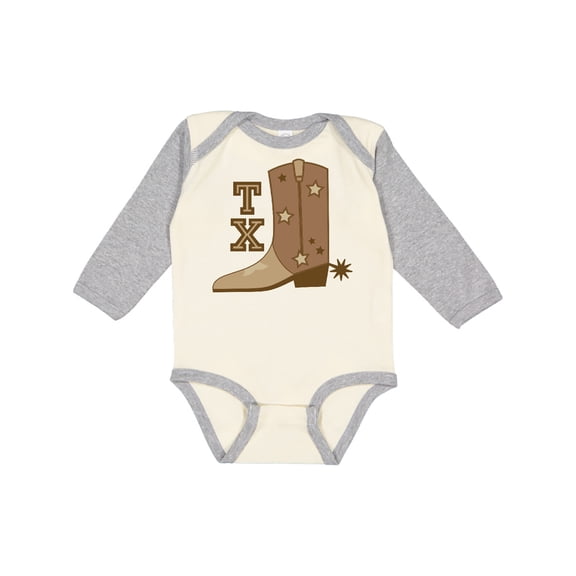 Inktastic Texas Cowboy Boot Boys or Girls Long Sleeve Baby Bodysuit
