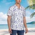 thumbnail image 2 of Wukai Floral Butterfly Men's Hawaiian Shirt Short Sleeve Casual Button Down Summer Beach Aloha Shirt Tropical Print Holiday Party, 2 of 8
