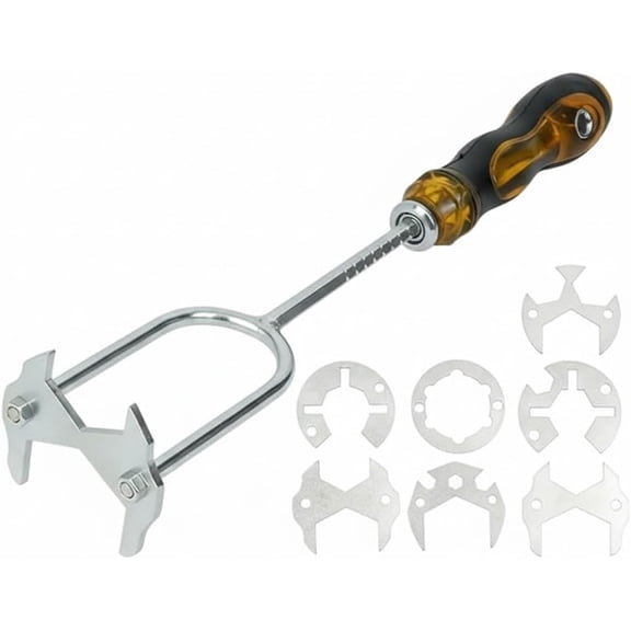 21-in-1 Telescopic Multi-function Sink Wrench with 7 Interchangeable Heads Universal Plumbing Tool for Tight Spaces in Kitchen & Bathroom