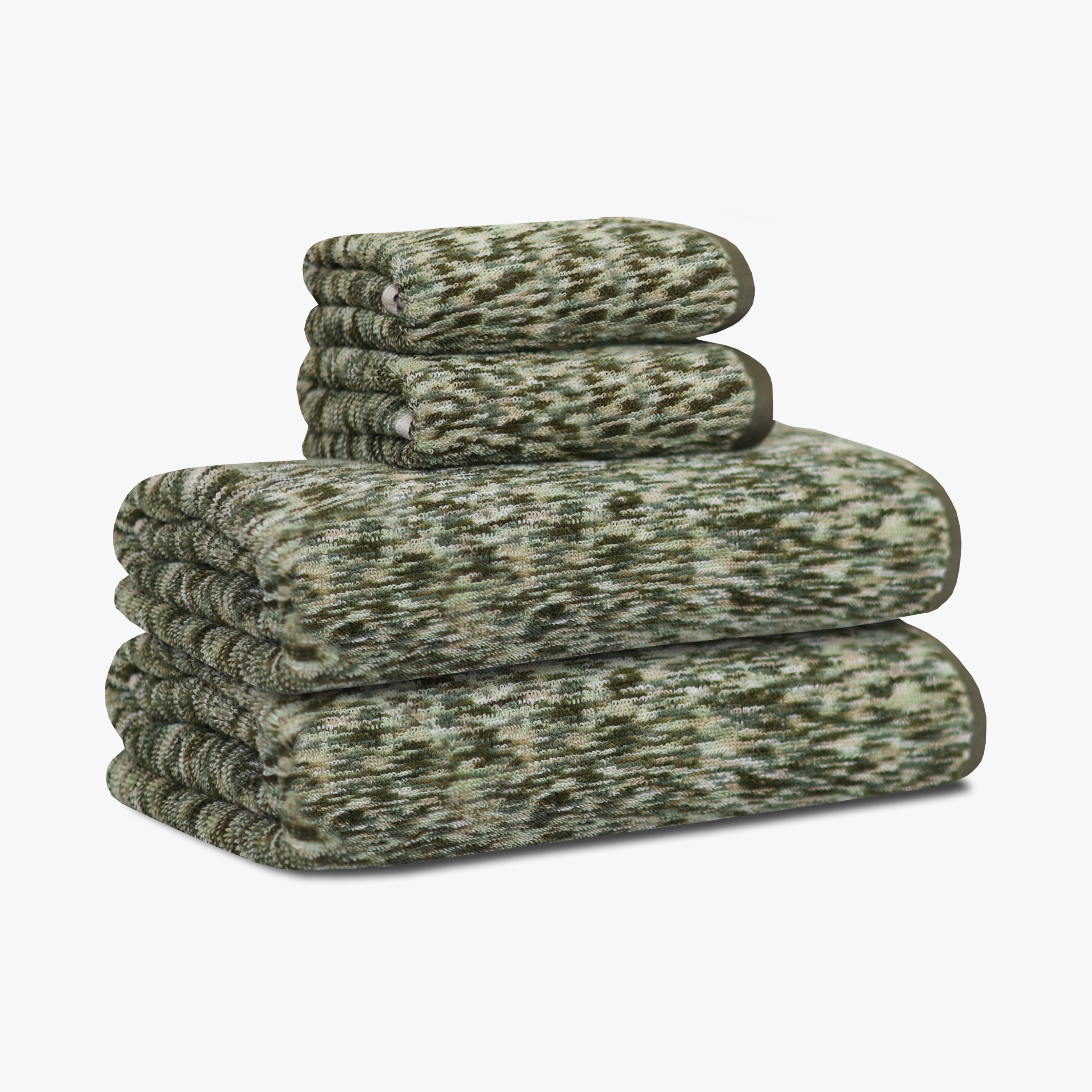 Mossy Oak 4-Piece Bath Set Space Dye, 2 Bath Towels (30x54") & 2 Hand Towels (16x26")