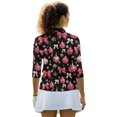 thumbnail image 3 of HUIACONG Christmas Women Golf Polo Shirts with Glitter Bauble Bow Pattern, 3/4 Sleeve Quarter Zip Athletic Tops for Golf, Outdoor Training and Sports, 3 of 10
