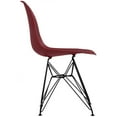 thumbnail image 5 of 2xhome Set of 4 Red Modern Industrial Molded Shell Assembled Chairs Chrome Wire Black Metal Eiffel Side Armless No Arms With Back DSW for Desk Work Office Dining Living Kitchen Bedroom Home, 5 of 6
