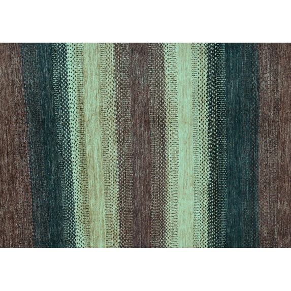 Ahgly Company Indoor Rectangle Abstract Light Blue Modern Area Rugs, 6' x 9'