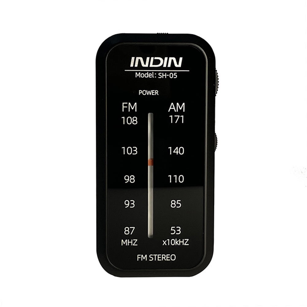 Accreate SH05 AM/FM Battery Powered Portable Pocket Radio with Headphone Jack, Black