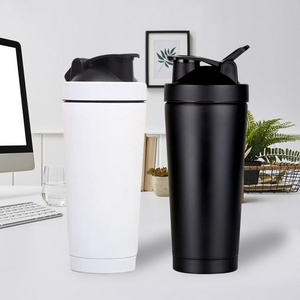 Botella mezcladora de proteínas de 19 x 83 cm vaso mezclador de acero inoxidable con batidor de varillas tapa hermética aislamiento al vacío para bebidas frías ideal para mezclar