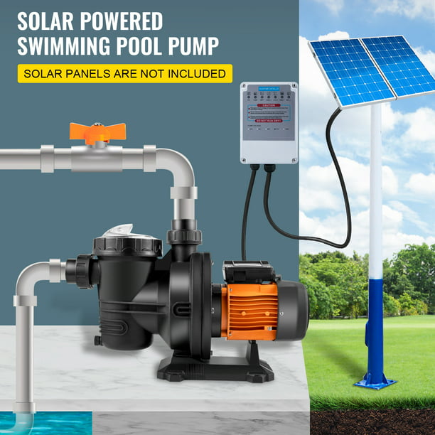 VEVOR Solar Swimming Pool Pump 48VDC Max. Head 62ft ,500W 75GPM Solar Water Pump with MPPT Controller&9.8 ft Powder for In Ground Pools, Thermal Springs, Irrigation Systems ,Fishponds Walmart.com