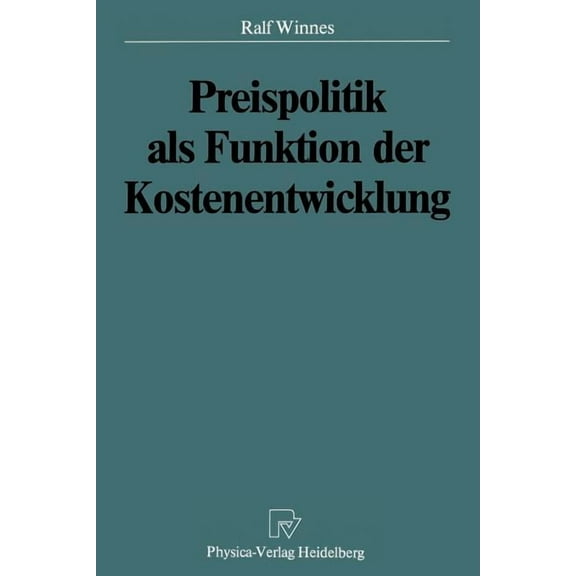 Preispolitik ALS Funktion Der Kostenentwicklung, (Paperback)