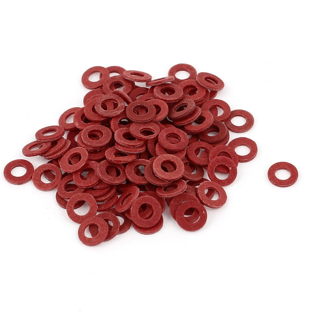 100Pcs 3 x 6 x 0.8mm Fiber Motherboard Insulating Washers Red Walmart