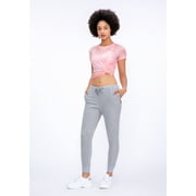 YAWHO Active Zipper Pockets Cotton Poly Joggers, Sweatpants (Womens)