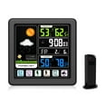 thumbnail image 1 of Bearachild Estación meteorológica inalámbrica LED con reloj con Sensor para exteriores, pantalla a Color, termómetro para guardería interior, Accesorios para electrodomésticos Negro, 1 of 6