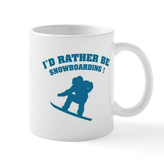 CafePress - I'd Rather Be Snowboarding Mug - 11 oz Ceramic Mug - Novelty Coffee Tea Cup