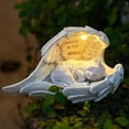 thumbnail image 2 of Pet Cat Solar Garden Memorial Statue – Outdoor Resin Angel Kitty with Solar Light, Guardian Angel Kitten Memorial Gift for Patio, Lawn, Yard, or Garden Christmas Decor, 2 of 4
