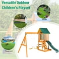 thumbnail image 4 of iYofe Wooden Swing Set for Outside, Play Set Swings with Slide/Climber, Kids Swing Sets for Garden Backyard and Playground, Green, 4 of 8