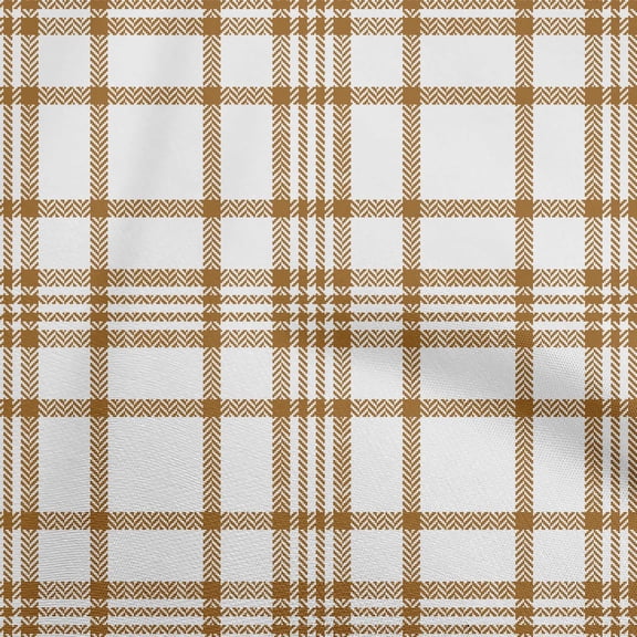 oneOone Rayon Brown Fabric Tartan Sewing Material Print Fabric By The Yard 56 Inch Wide