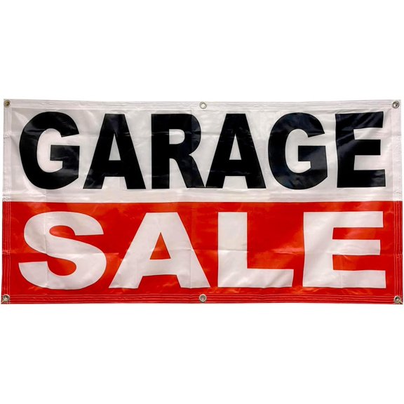 4 Less Feet GARAGE SALE Banner Sign Fabric Polyester wrb