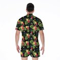 thumbnail image 2 of Tropical Hibiscus Aloha Pattern Short Sleeve Men'S Rompers, Tropical Floral Hawaiian Casual Summer Jumpsuits Outfit, 2 of 4