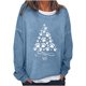 thumbnail image 2 of Pntutb Mujeres Imprimir Cuello Redondo Manga Larga Loosen Single Sudadera tops Pullover Blusa Pntutb Pntutb-1377, 2 of 5