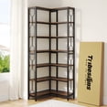 thumbnail image 5 of Tribesigns  7-Tier Etagere Bookcase, 78.74 Inch Industrial Corner Shelf for Living Room, Rustic Brown, 5 of 7