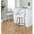 thumbnail image 2 of LumiSource Grey Charlotte 30" Fixed-Height Barstool - Set of 2, 2 of 6