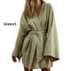 thumbnail image 5 of Qarigey Vestido de noche de algodón y lino para mujer, de manga larga, transpirable, bonito, adelgazante, para chicas, ropa de dormir, Vestidos Verde L, 5 of 6