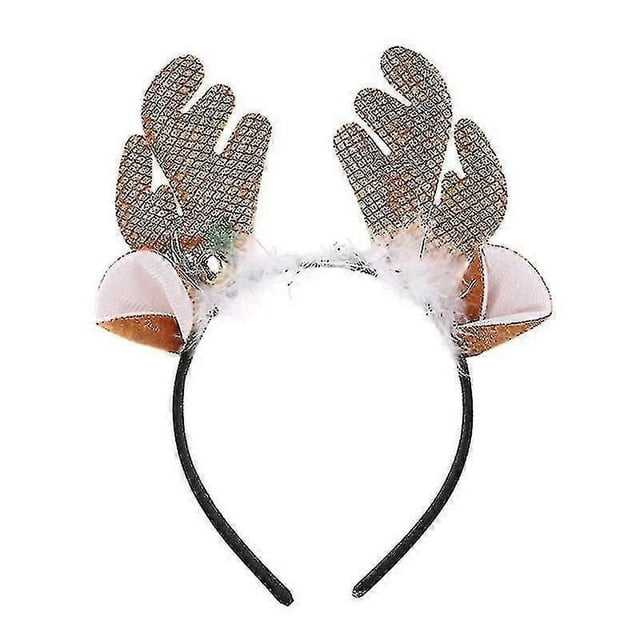 Diadema de reno navideña, banda para el cabello navideña, tocado, aro para el cabello, decoración navideña