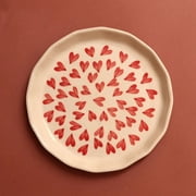 All Heart Ceramic Dinner Plate | Ceramic Dinner Plate with Hearts | Cute Pinterest Dinner Plate | Aesthetic Ceramic Dinner Plate Handmade