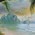thumbnail image 5 of Orinice Palm Trees Boat Mountain Bathroom Decor Set - Colorful Luxurious Polyester Fabric Fashion Bathroom Decor Sets with Hooks, Waterproof Shower Curtain Set Washable with Hooks 60x72, 5 of 7