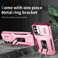 thumbnail image 2 of Heavy Duty Case for Samsung Galaxy A16 5G/4G, Military Grade Dual Layer Hybrid Rubber Bumper with Sliding Camera Cover, Built-in 360 Degree Swivel Stand Car Magnetic for Galaxy A16 5G/4G - Pink, 2 of 8