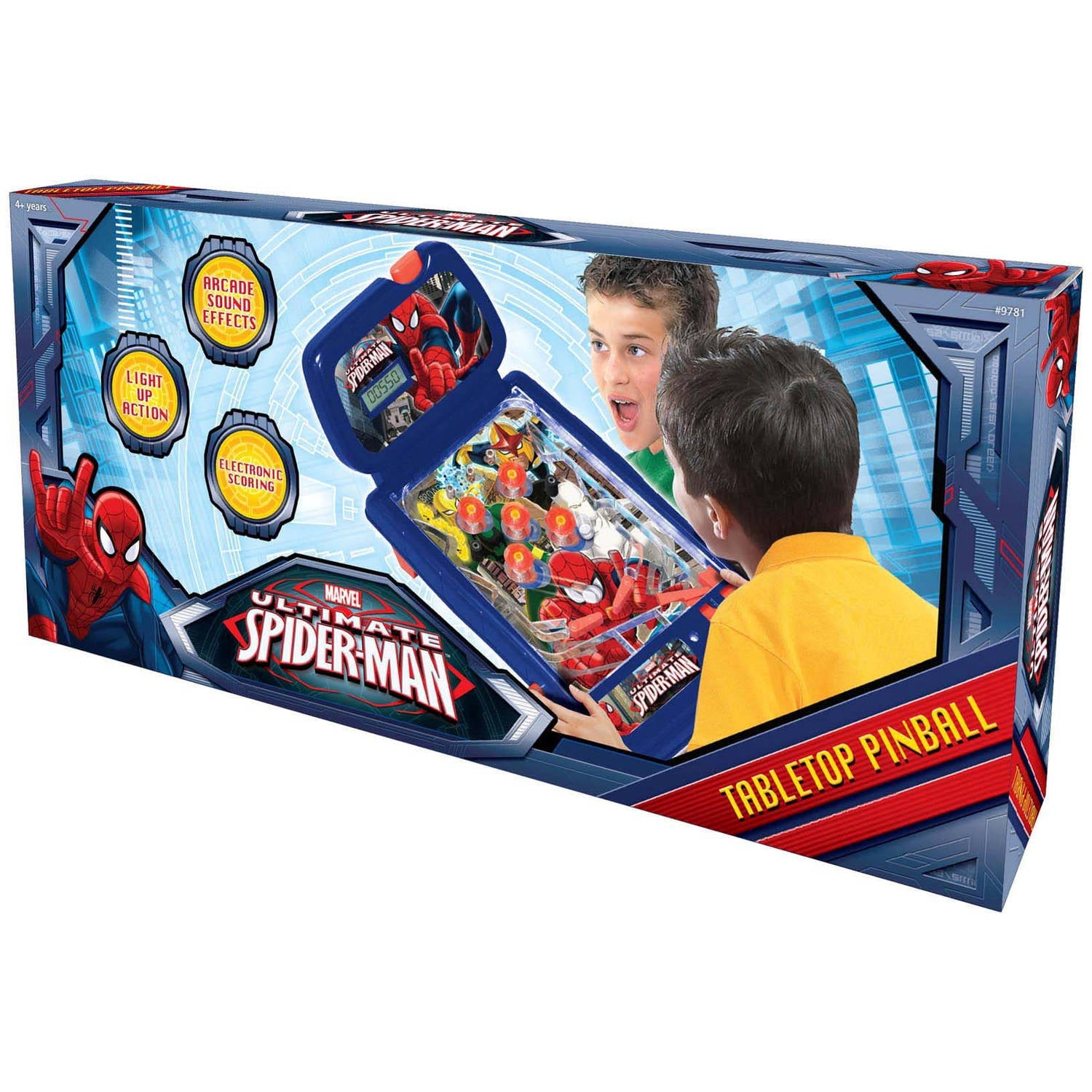 Marvel Spiderman Light Up Electronic Table Top Super Pinball Machine 