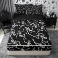 thumbnail image 3 of Erosebridal Halloween Skeleton Zipper Queen Comforter Set with Fitted Sheet and 2 Pillowcases,Gothic Theme Zipper Bedding Set,Black,Reversible, 3 of 7