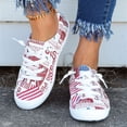 thumbnail image 2 of Rokment 4th of July Independence Day Low Top Fashion Sneakers for Women Patriotic Canvas Spring Fall Casual Comfortable Walking Flat Tennis Shoes Wine Size 6.5, 2 of 5
