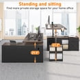 thumbnail image 6 of ANPOO 63" Farmhouse L Shaped Electric Standing Desk, Height Adjustable Corner Desk with Power Outlets, Storage Drawers and Adjustable Shelves, Standing Elegant Computer Desks for Home Office, Black, 6 of 9