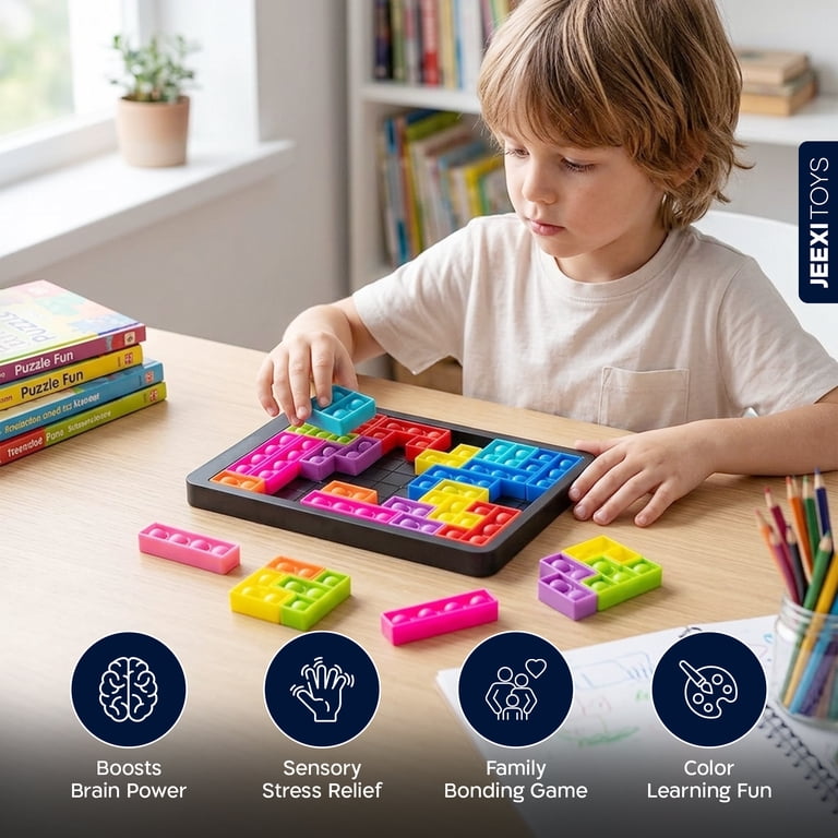 JEEXI, Pop Push It Interactive Puzzle Game, Multicolor, Stress