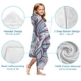 thumbnail image 7 of Purple and Teal Paisley and Floral Pattern Hooded Bath Towel，60"x35" for Ages 3 To 12 Kids, Quick Dry Lightweight Soft Microfiber Hood Beach Towel Cover Up for Kids, 7 of 7