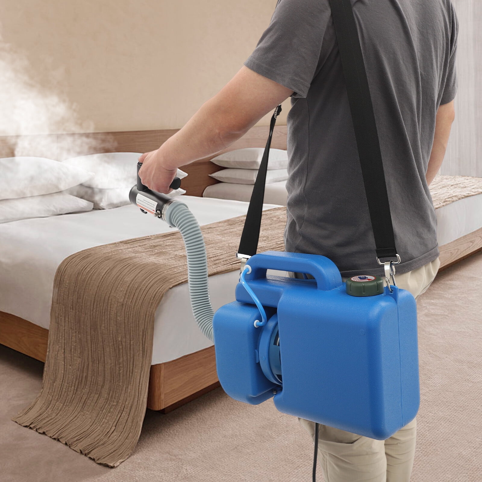 8L Electric ULV Fogger Machine Portable Electric Fogger Sprayer Machine XY-8 Blue 19.29*7.09*12.8