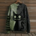 thumbnail image 4 of Domuza Halloween Sweatshirts for Men Spooky Novelty Pumpkin Face Graphic Crew_neck Sweater Fall Winter Stylish Casual Long Sleeve Pullover Green S, 4 of 6