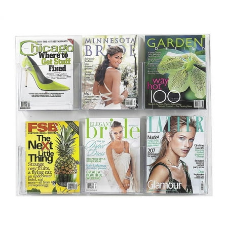 Clear2c 6 Magazine Display Rack in Clear Finish