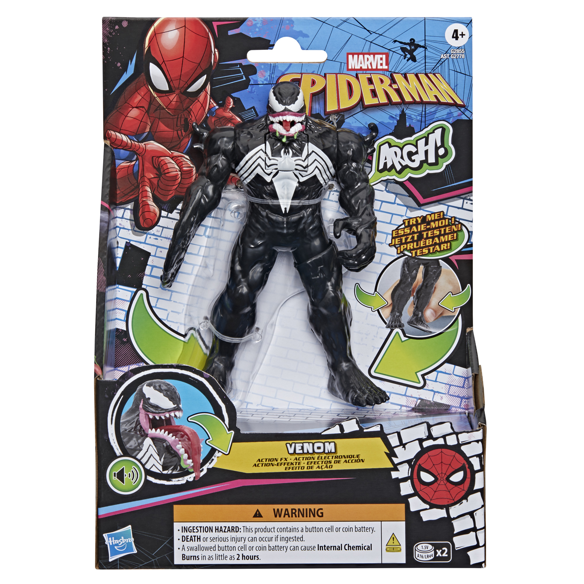 Spider-Man Venom フィギュア ライトアップ機能付き Marvel Spider-Man Venom Action FX Electronic Action Figure, 6