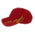 thumbnail image 3 of Mens Race Car Embroidery Flaming Racing Baseball Cap Red, 3 of 4