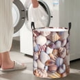 thumbnail image 5 of Sikiie Sea Shells Print Round Dirty Clothes Basket, Waterproof Standing Foldable Storage Basket, for Laundry Room, Bedroom, Bathroom Storage-Small, 5 of 6