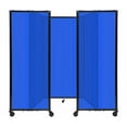 thumbnail image 1 of Versare Polycarbonate Room Divider 360 Portable Wall Partition | Freestanding Office Dividers | Locking Wheels | Privacy Screen Panels - 8'6" x 6' Blue Thermoplastic Polymer, 1 of 5
