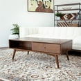 thumbnail image 3 of Nola Mid-Century Rectangular Solid Wood Coffee Table in Walnut, 3 of 6