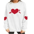 thumbnail image 6 of Itsame Valentine's Heart Sweatshirt Womens Long Sleeve T-Shirts Loose Crew Neck Tops White Size S, 6 of 10
