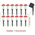 thumbnail image 4 of Qocolhg 12 Pack Christmas Solar Lights Outdoor, New Upgraded Waterproof Solar Mushroom Lights, 8 Modes for Garden Lawn Pathway Landscape Yard Easter Pathway Xmas Decorations, Red, 4 of 10