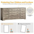 thumbnail image 6 of Wooden Dressers for Bedroom with 12 Drawers, Wide TV Stand Dresser for 65 in TV, Chest of Drawers, Wood Modern Clothes Storage Organizer for Living Room, Hallway, Grey, 6 of 7